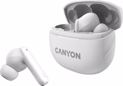 Canyon TWS-8, True Wireless Bluetooth slúchadlá do uší, nabíjacia stanica v kazete, biele