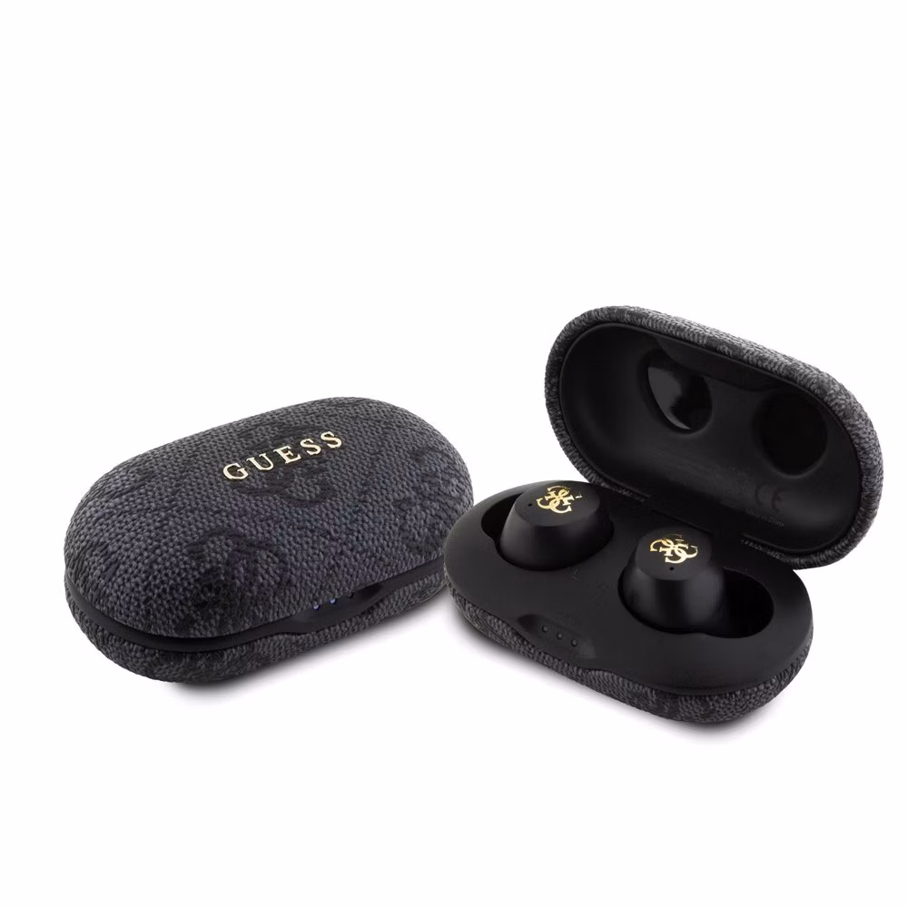 Guess PU 4G Metal Logo TWS Bezdrôtové Slúchadlá čierne
