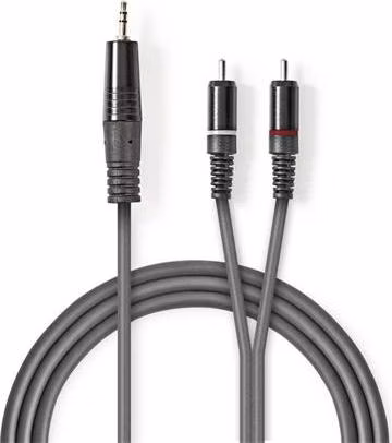 Nedis COTH22200GY30 - Stereofonní Audio Kabel | 3,5 mm Zástrčka – 2x RCA Zástrčka | 3 m | Šedá barva