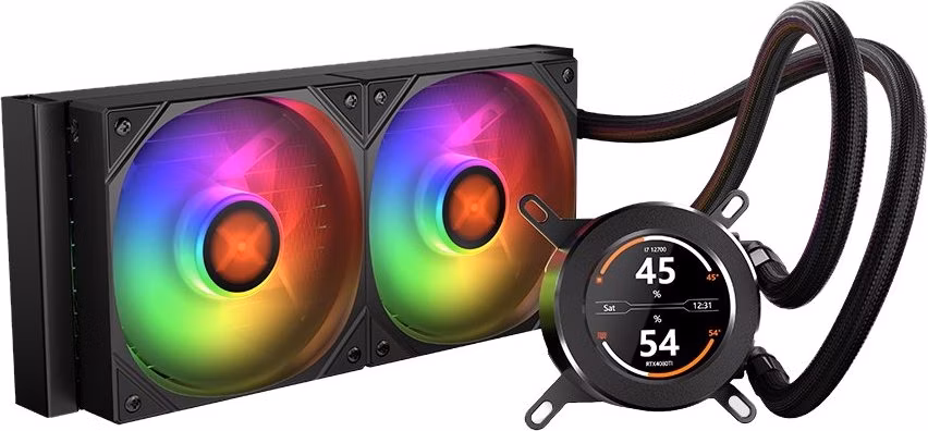 Krux vodní chladič CPU HydroGlance 240 ARGB LCD / 2x120mm ARGB / PWM / display / AMD i Intel