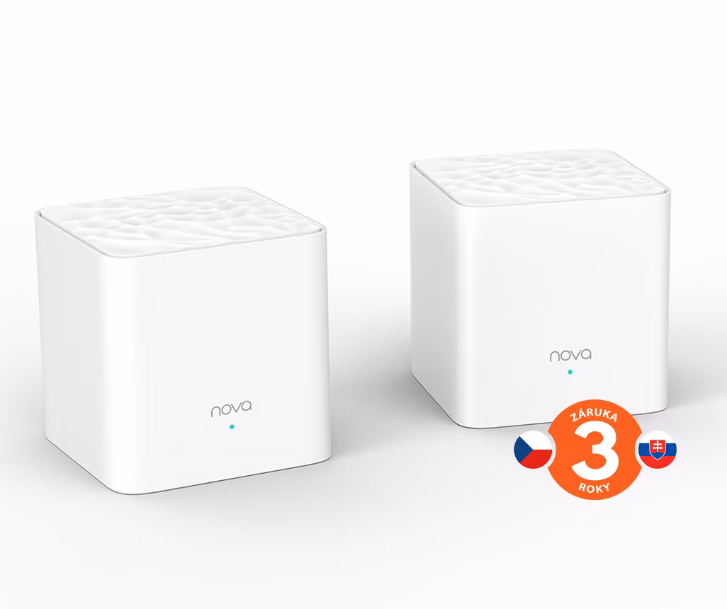 Tenda Nova MW3 (2-pack) WiFi AC1200 Mesh systém Dual Band, 2x LAN/WAN, MU-MIMO, SMART aplikácie