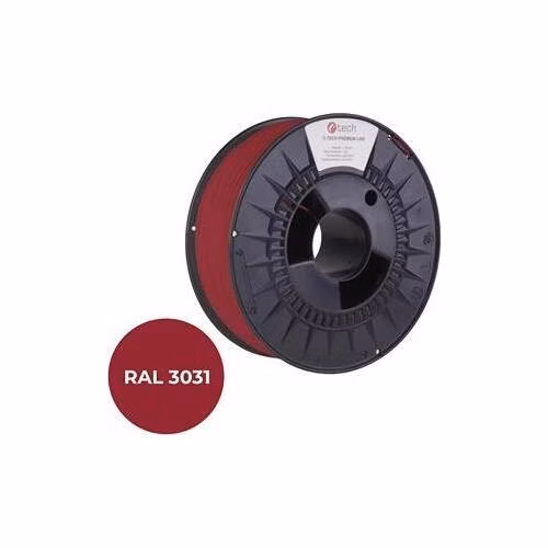 C-TECH tisková struna PREMIUM LINE ( filament ) , PLA, orientální červená, RAL3031, 1,75mm, 1kg