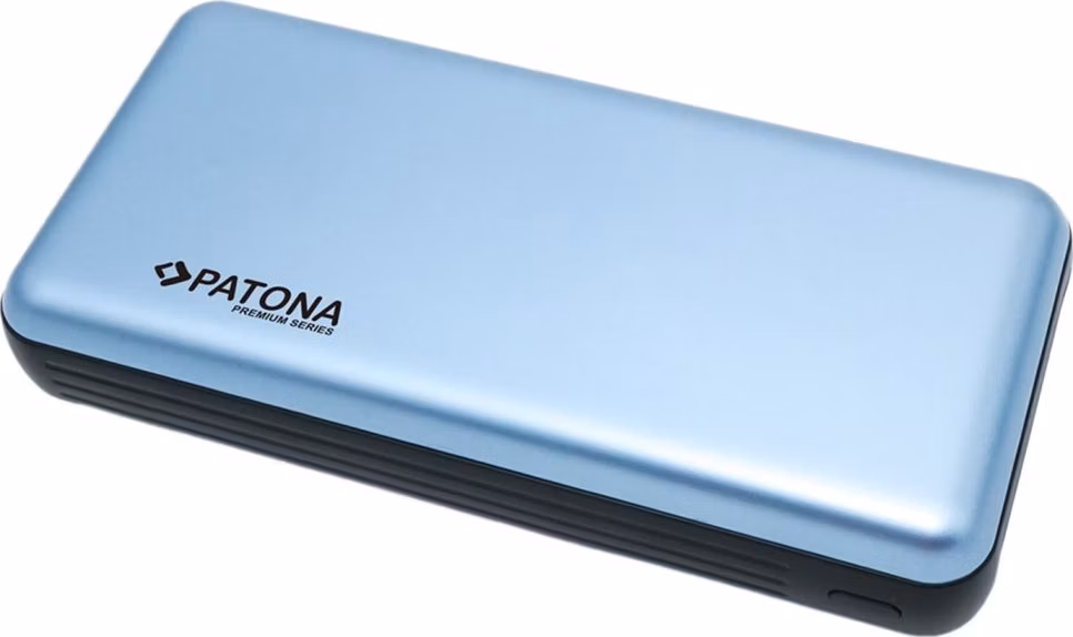 PATONA powerbanka, 20 000mAh Li-Pol 3A, USB-C/Lightning, PD 65W, modrá