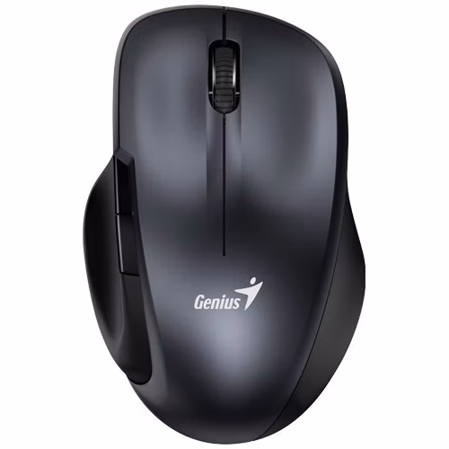 Genius Ergo 8200S Myš, bezdrátová, optická, 1200dpi, 5 tlačítek, tichá, BlueEye senzor, USB, kovově šedá
