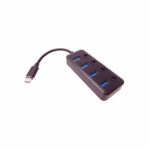 PremiumCord 5G SuperSpeed USB Hub Type C na 4x USB 3.1 A Gen1, vypínače portů