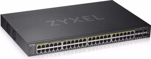 Zyxel GS1920-48HPV2 52-portový gigabitový webovo riadený PoE switch, 48x gigabitový RJ45, 4x gigabitový RJ45/SFP, 2x SFP, 375W pre PoE