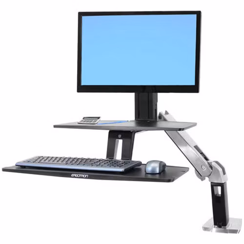 ERGOTRON WorkFit-A with Suspended Keyboard, HD, 5" and WS, Polished Aluminum,stol.drř./prac. stanice/monitor,klav.deska