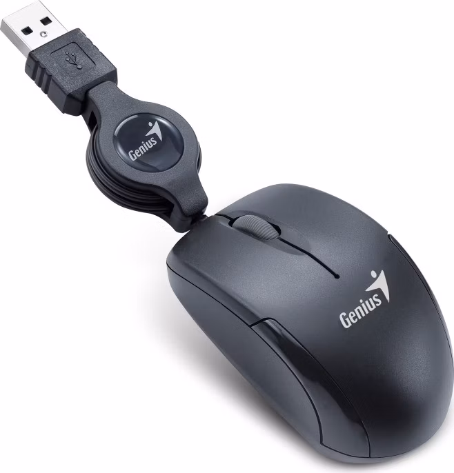 GENIUS Micro Traveler V2/Cestovní/Optická/1 200 DPI/Drátová USB/Černá