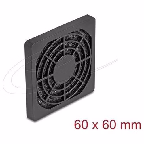Delock Rošt ventilátoru s protiprachovým filtrem, rozměr 60 x 60 mm, černý