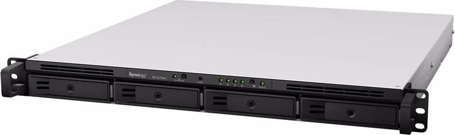 Synology RS1619xs+ RackStation (4C/XeonD-1527/2.2-2.7GHz/8GBRAM/4xSATA/2xM.2/2xUSB3.0/4xGbE/1xPCIe)