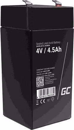 Green Cell AGM VRLA 4V 4.5Ah maintenance-free battery for the alarm system, cash register, toys