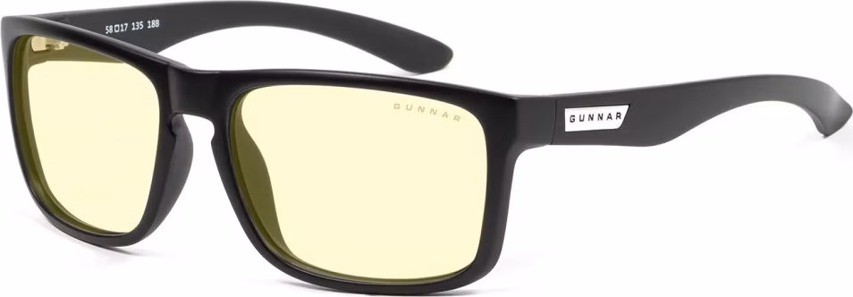 GUNNAR kancelářske/herní brýle INTERCEPT ONYX * jantárová  skla * BLF 65  * NATURAL focus