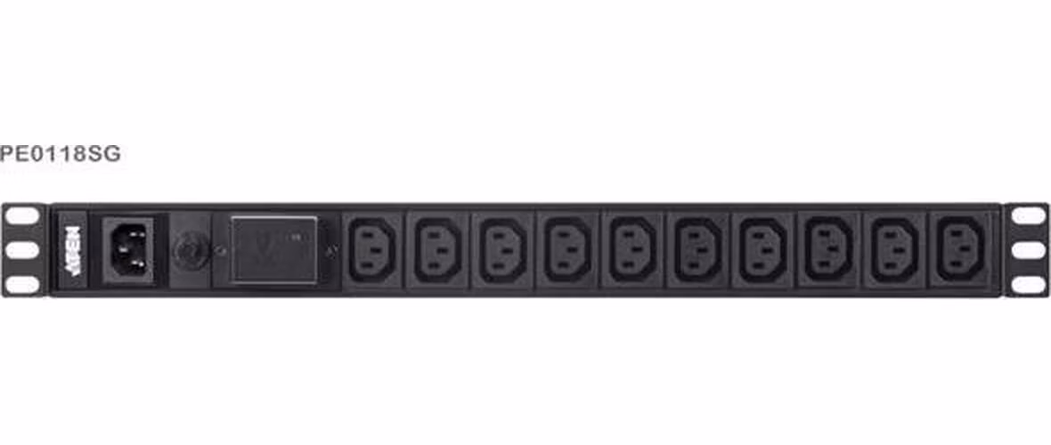 Aten PE0118S 1U Basic PDU s přepěťovou ochranou 10A Vstup C14 Výstup 18X C13