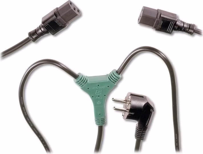 PremiumCord Kabel síťový 230V, Y-kabel přívodní M-2x F