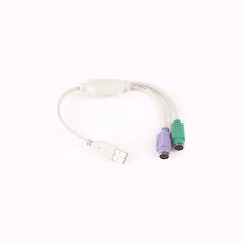 Gembird adaptér USB 2.0 (M) na PS/2, kábel, 0.3 m, biely