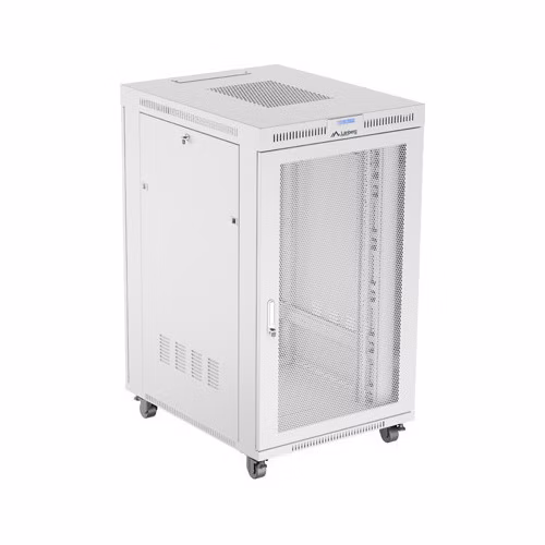 19" VOĽNE STOJÚCA RACKOVÁ SKRIŇA 27U 800X1000 ŠEDÁ LCD S PERFOROVANÝMI DVERAMI LANBERG (PLOCHÉ BALENIE)