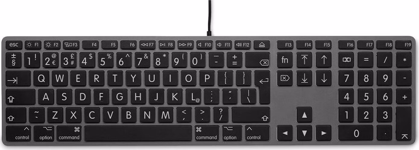 LMP klávesnica Large Font Wired USB Keyboard pre Mac 110 keys EN layout - Space Gray