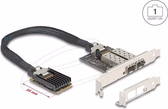 Delock Mini PCIe I/O PCIe full size 2 x SFP Gigabit LAN