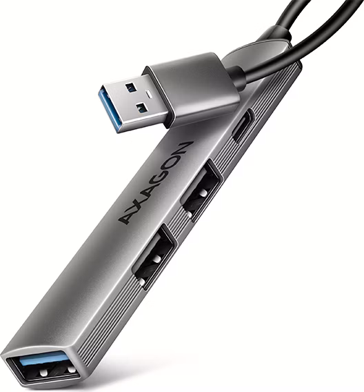 AXAGON multi USB-A hub ALU STRIP / HUE-STA / 1xUSB-C / 1xUSB-A (5GBs) / 2xUSB-A (480Mbps) / kabel 12cm