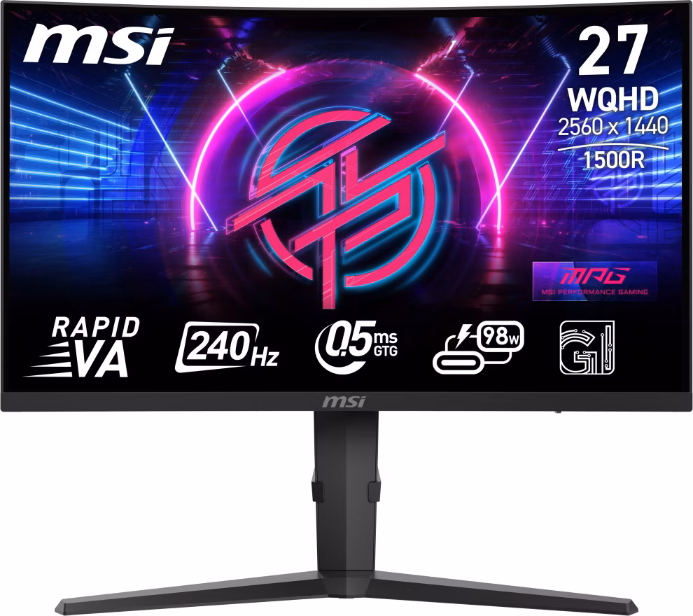 MSI Gaming MPG 275CQRXF/ 27"/ 2560x1440/ VA/ 0,5ms/ 240Hz/ 400cd/m2/ 4000:1/ HDMI/ DP/ USB/ VESA/ černý