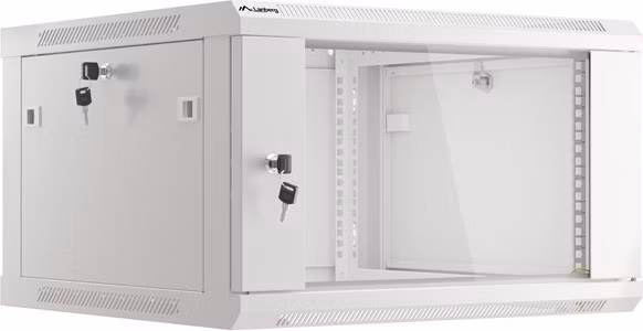 LANBERG 19" RACKOVÁ SKŘÍŇ PRO MONTÁŽ NA STĚNU 6U/600X600 (v rozloženém stavu) S PROSKLENÝMI DVEŘMI ŠEDÁ  V2