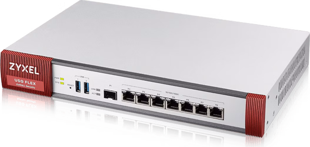 Zyxel USG FLEX 500 Firewall 7 Gigabit user-definable ports, 1*SFP, 2* USB (Device only)