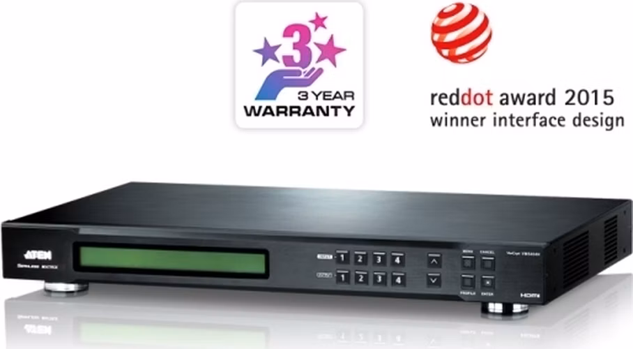 ATEN VM5404H-AT-G 4x4 HDMI Matrix Switch W/Scaler ( video wall )W/EU POW ER CORD