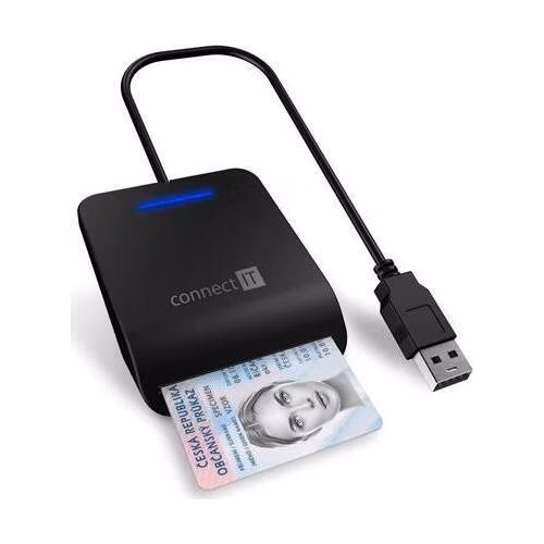 CONNECT IT USB čtečka eObčanek a čipových karet, ČERNÁ