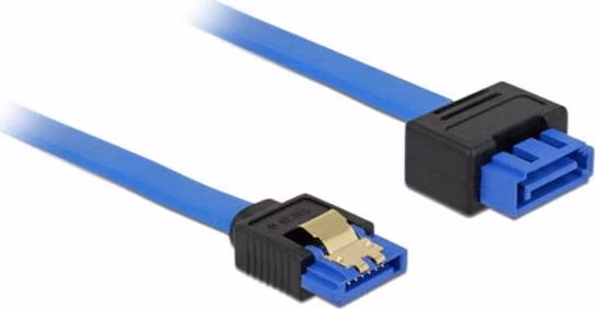 Delock Extension cable SATA 6 Gb/s receptacle straight > SATA plug straight 100 cm blue latchtype