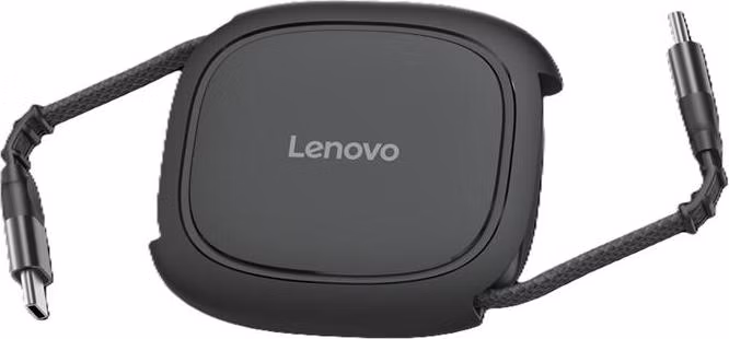 Lenovo 240W USB-C Retractable Cable = rolovací USB-C to USB-C napájecí a datový kabel  v černé barvě