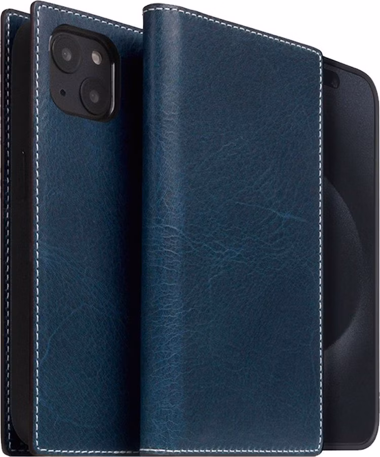 SLG Design puzdro D7 Magsafe Italian Wax Leather pre iPhone 15 Plus - Blue