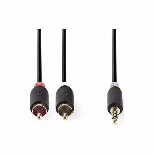 Nedis CABW22200AT05 - Stereofonní Audio Kabel | 3,5mm Zástrčka - 2x RCA Zástrčka | 0,5 m | Antracit