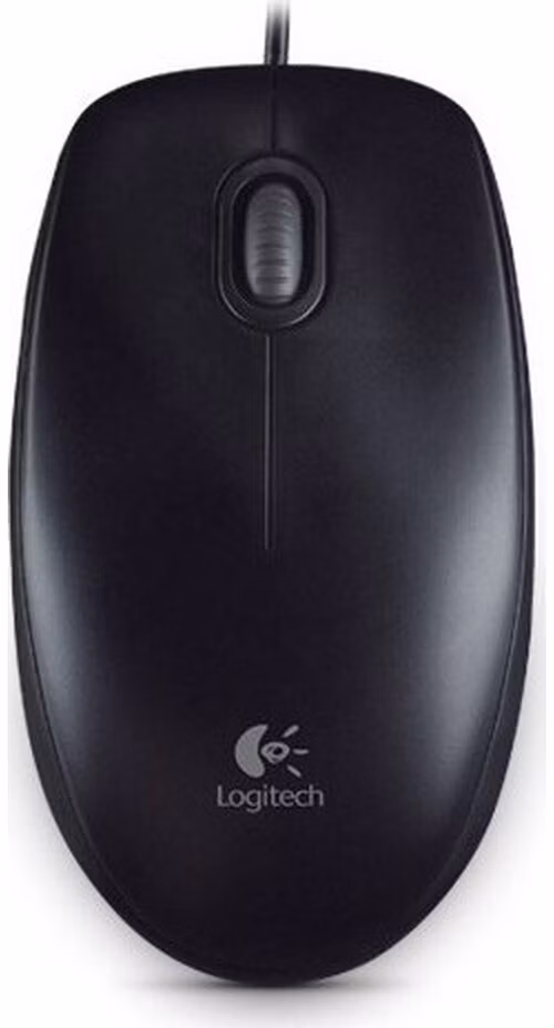Logitech B100/Kancelářská/Optická/800 DPI/Drátová USB/Černá