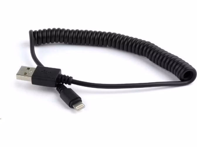 Gembird kábel nabíjací Lightning 8-pin (M) na USB 2.0 (M), PVC krútený, 1.5 m, čierny