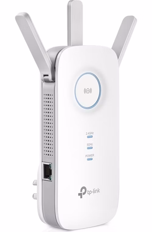 AC1750 Wi-Fi Range Extender SPEED: 450 Mbps at 2.4 GHz + 1300 Mbps at 5 GHz SPEC: 3 × External Antennas, 1 × Gigabit Por