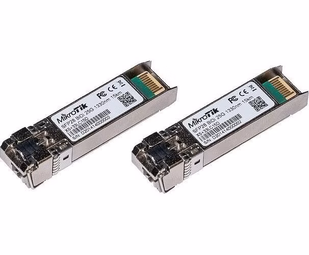 MikroTik SFP28 pár optických modulů XS+2733LC15D, SM, 15km, 1/10/25G