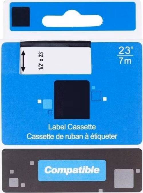 PRINTLINE kompatibilní páska s DYMO 43613, S0720780, 6mm, 7m, černý tisk/bílý podklad, D1