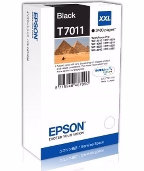 Epson inkoustová náplň/ C13T70114010/ WP-4000/ 4500/ 3 400 stran/ XXL Černá