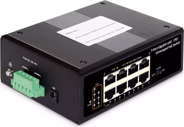 DIGITUS Professional Industrial 7-port Gigabit PoE+ switch with 1x PD port