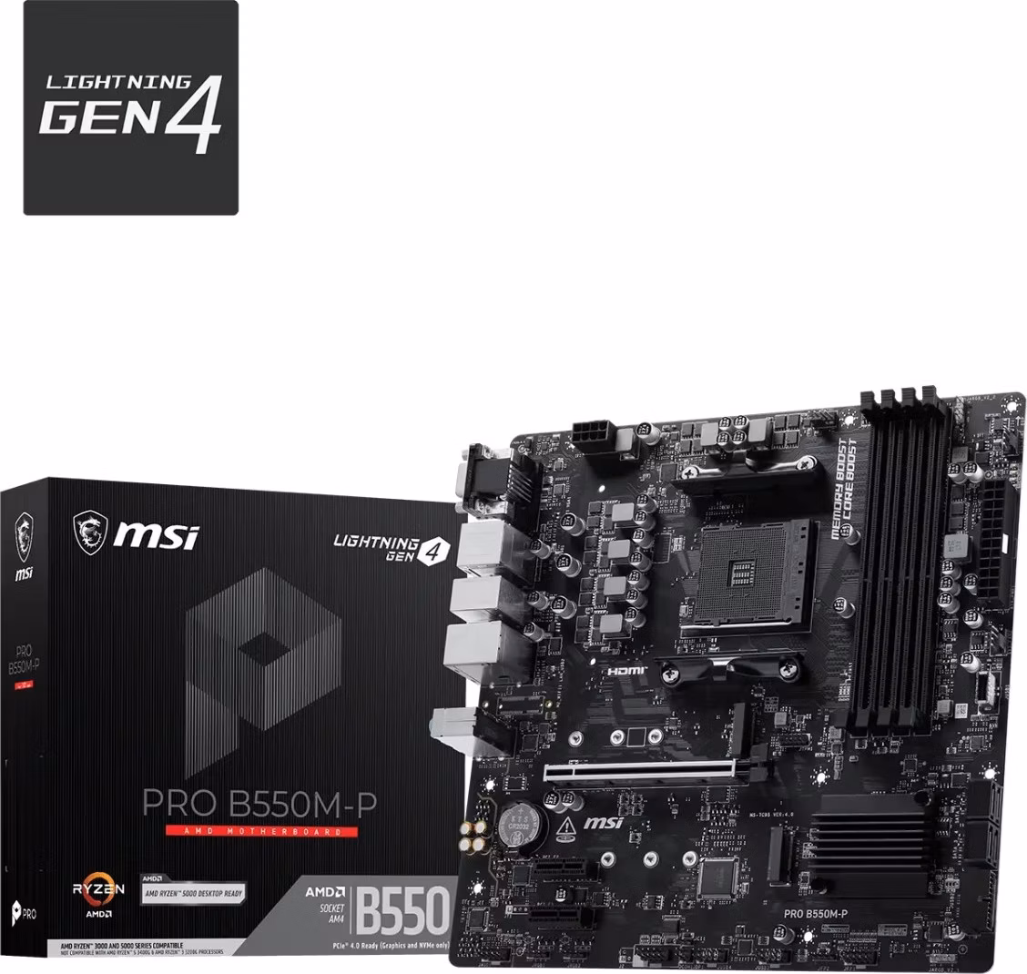 MSI MB Sc AM4 PRO B550M-P, AMD B550, 4xDDR4, 1xVGA, 1xHDMI, 1xDP, mATX