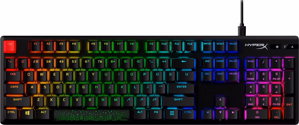HyperX Alloy Origins PBT/Drôtová USB/US layout/Čierna