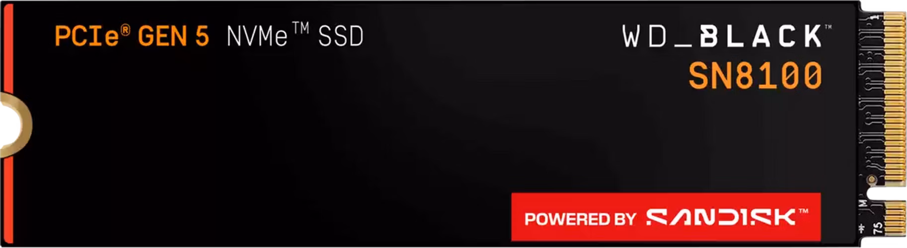 WD BLACK SSD NVMe M.2 8TB PCIe SN8100, PCIe Gen5, (R:14900, W:13200MB/s)