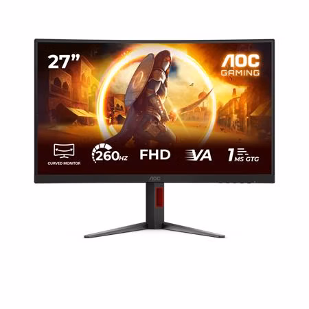 AOC LCD herní C27G4Z2 27" zakřivený VA/1920x1080@260Hz/0,3ms/300cd/2xHDMI/DP/Repro/Pivot/HAS/Pivot/VESA