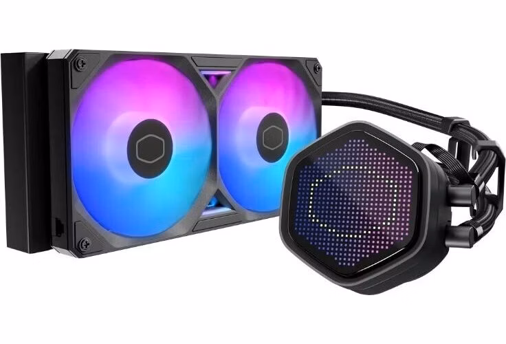 Cooler Master vodní chladič MasterLiquid Atmos II Pixel LED, 2x120mm, LGA1851, AM5, černá