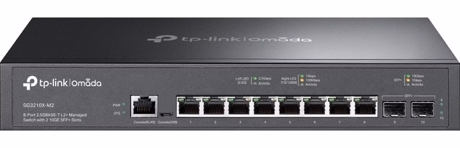 TP-Link SG3210X-M2 L2+ Managed Switch, 2x 10GLAN, 8x 2,5GLAN, 2x SFP+, Omáda SDN