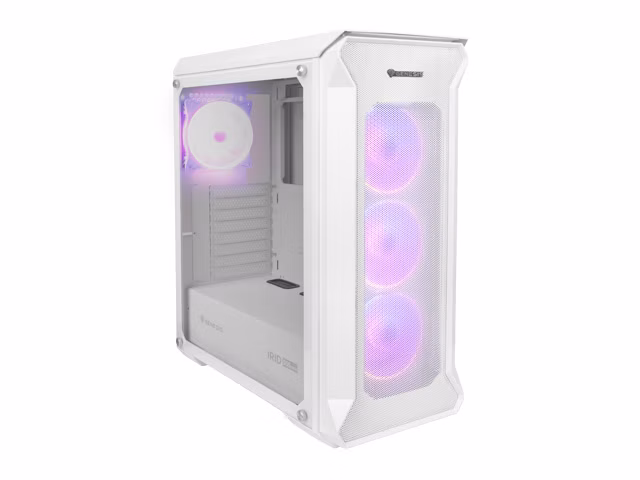 Počítačová skriňa Genesis IRID 505 ARGB V2/Midi Tower/Transpar./Biela