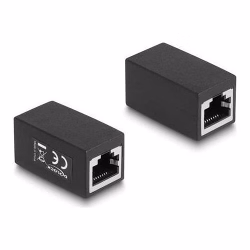 Delock Adaptér RJ45 samice na RJ45 samice Cat.6 černá