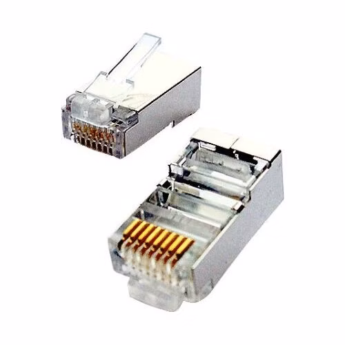 Tienený konektor STP RJ45-8p8c,50µ" Au, lanko, Cat5, (100ks)