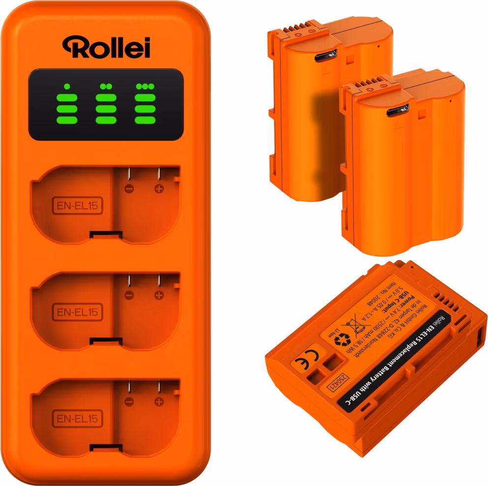 Rollei nabíjecí set EN-EL15/ 3ks baterie a nabíječka