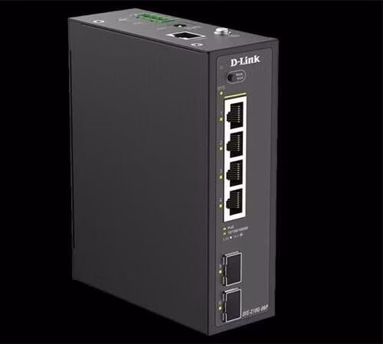 D-Link DIS-210G-06P 6-Port Industrial Gigabit Smart Managed PoE+ Switch with 2 SFP